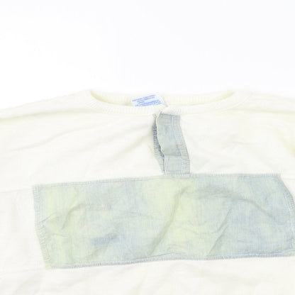 Lee Mens White  Knit Pullover Jumper Size S