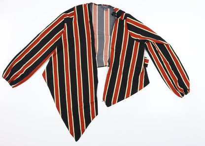 Primark Womens Orange Striped  Cardigan Jumper Size 8