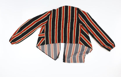 Primark Womens Orange Striped  Cardigan Jumper Size 8
