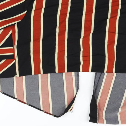 Primark Womens Orange Striped  Cardigan Jumper Size 8