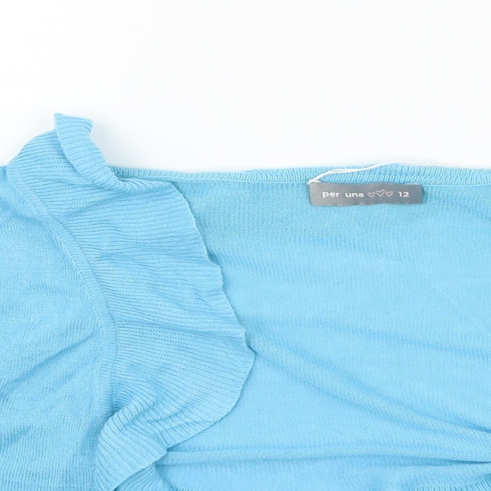 Per Una Womens Blue   Cardigan Jumper Size 12