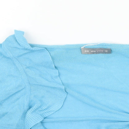 Per Una Womens Blue   Cardigan Jumper Size 12