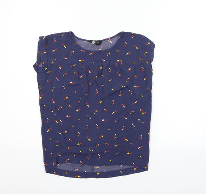 Womens UK Size 6 NEXT Blue Basic Blouse
