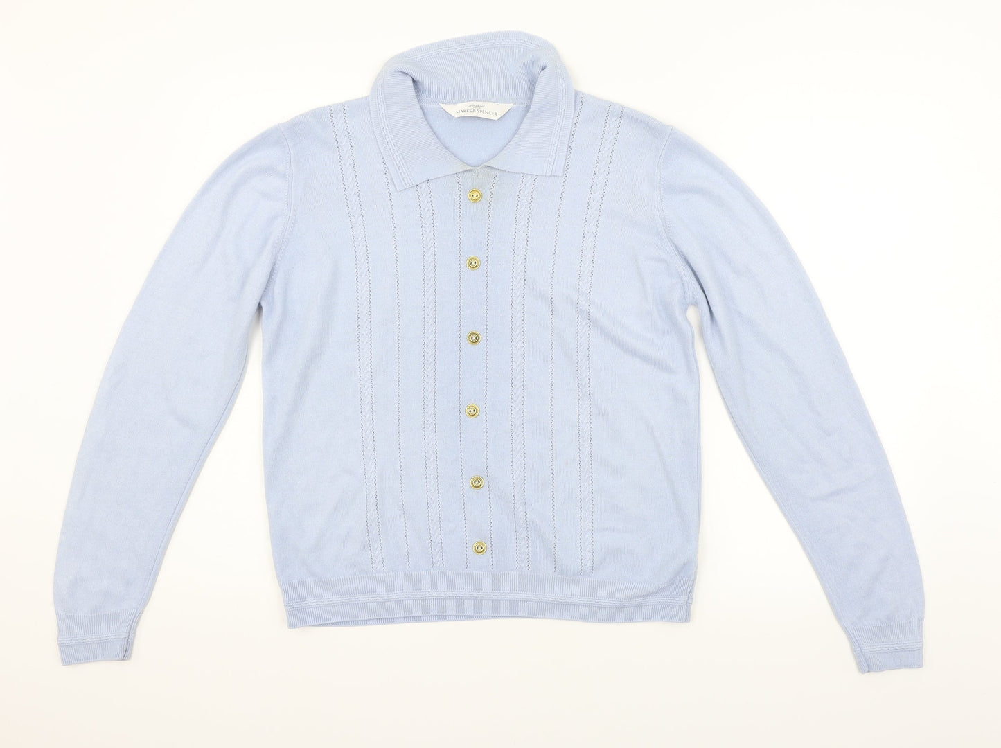 Womens UK Size 12 Marks and Spencer Blue Basic Polo