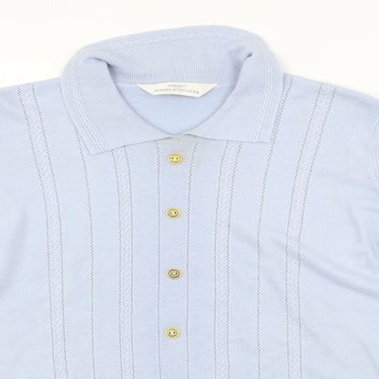 Womens UK Size 12 Marks and Spencer Blue Basic Polo