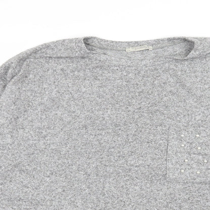 Zara Womens Grey  Knit Pullover Jumper Size M
