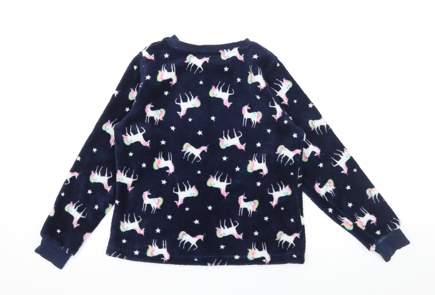Matalan Girls Blue Geometric Microfibre Top Pyjama Top Size 11 Years  - Unicorn Dream Magic
