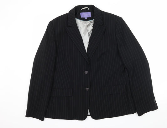Autonomy Womens Black Striped  Jacket Suit Jacket Size 18