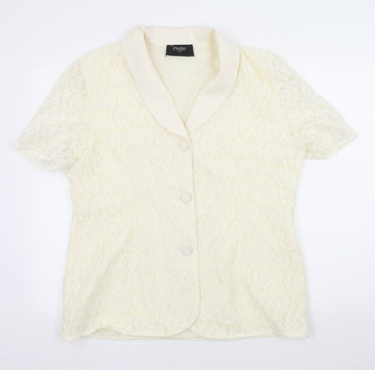 Petite Plus Womens Ivory  Lace Jacket  Size 18