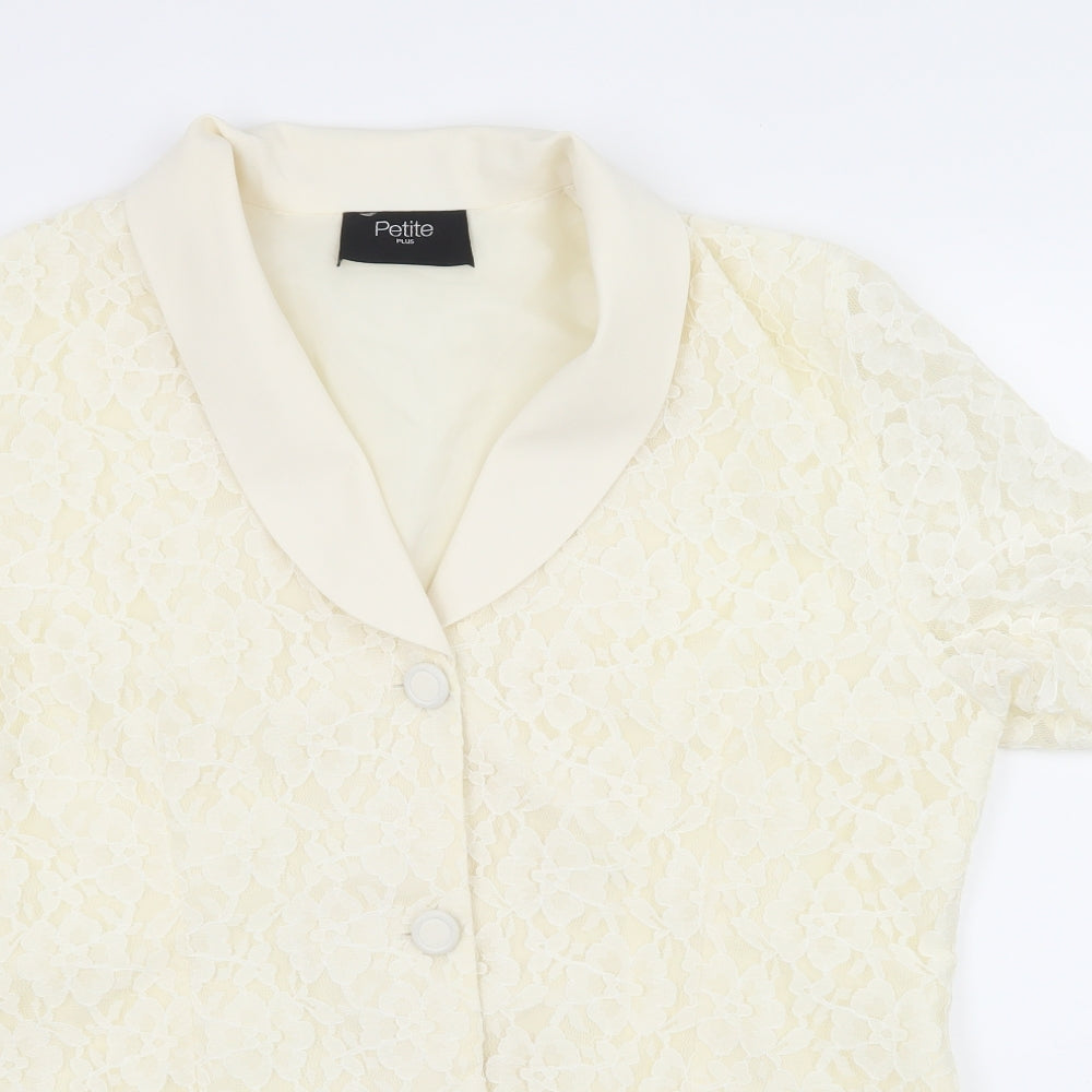 Petite Plus Womens Ivory  Lace Jacket  Size 18