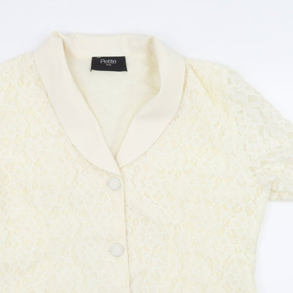 Petite Plus Womens Ivory  Lace Jacket  Size 18