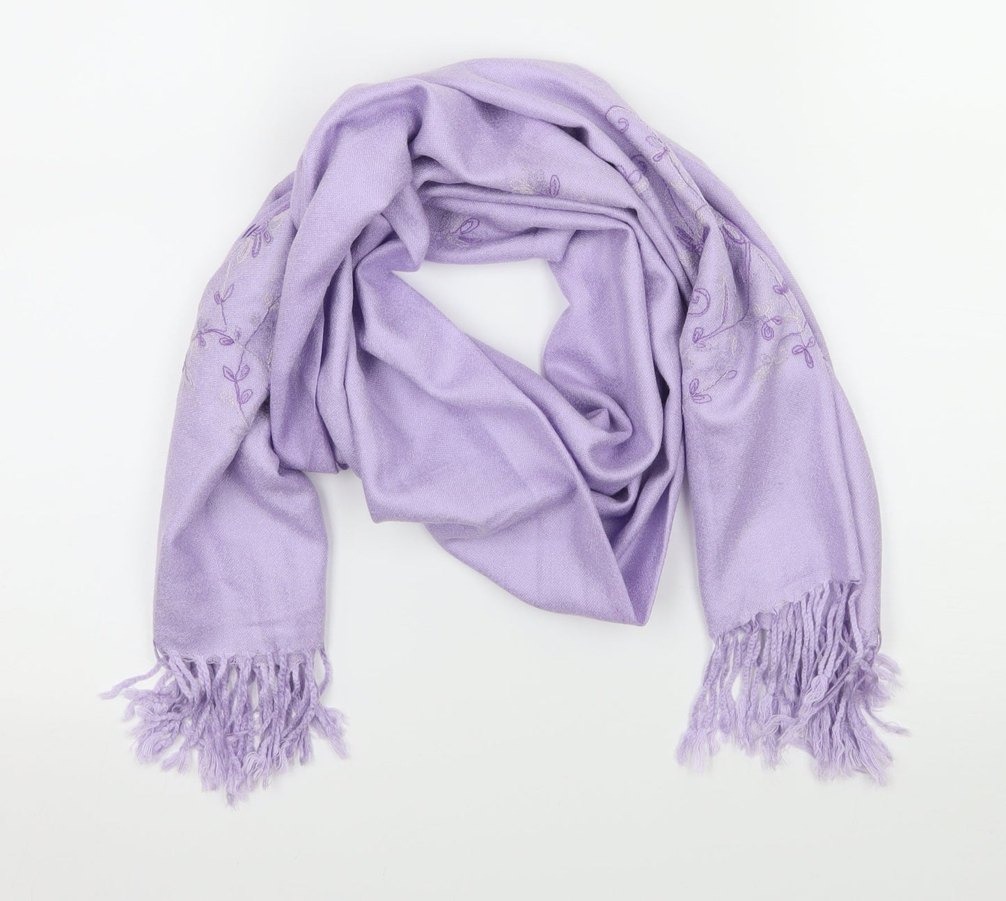 Preworn Womens Purple Floral   Scarf