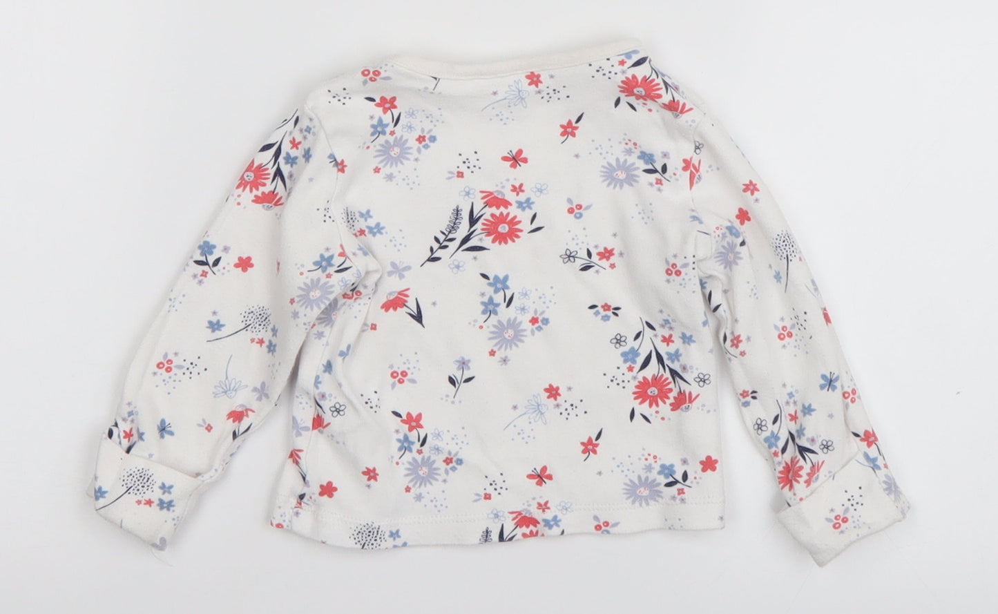 George Baby White Floral  Basic T-Shirt Size 6-9 Months