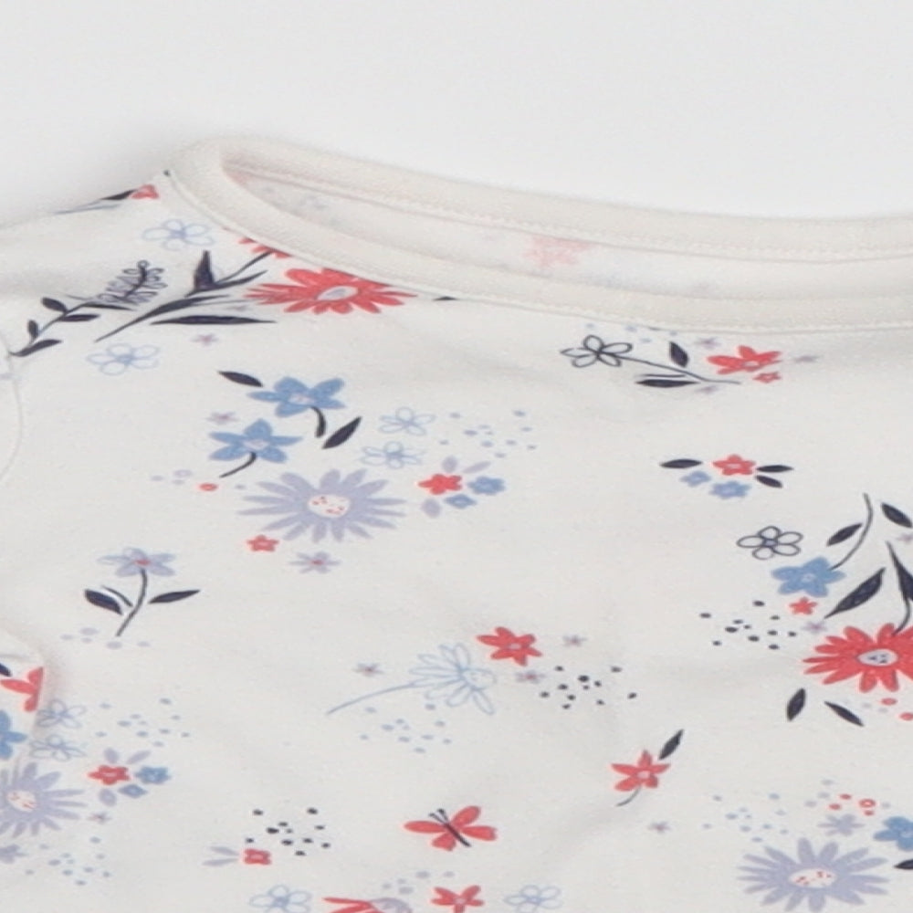 George Baby White Floral  Basic T-Shirt Size 6-9 Months
