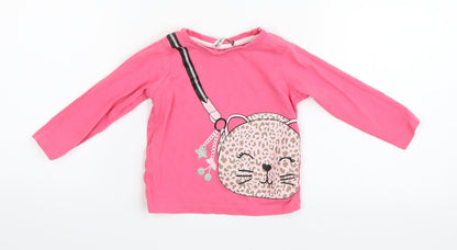 Pep & Co Girls Pink   Basic T-Shirt Size 9-12 Months