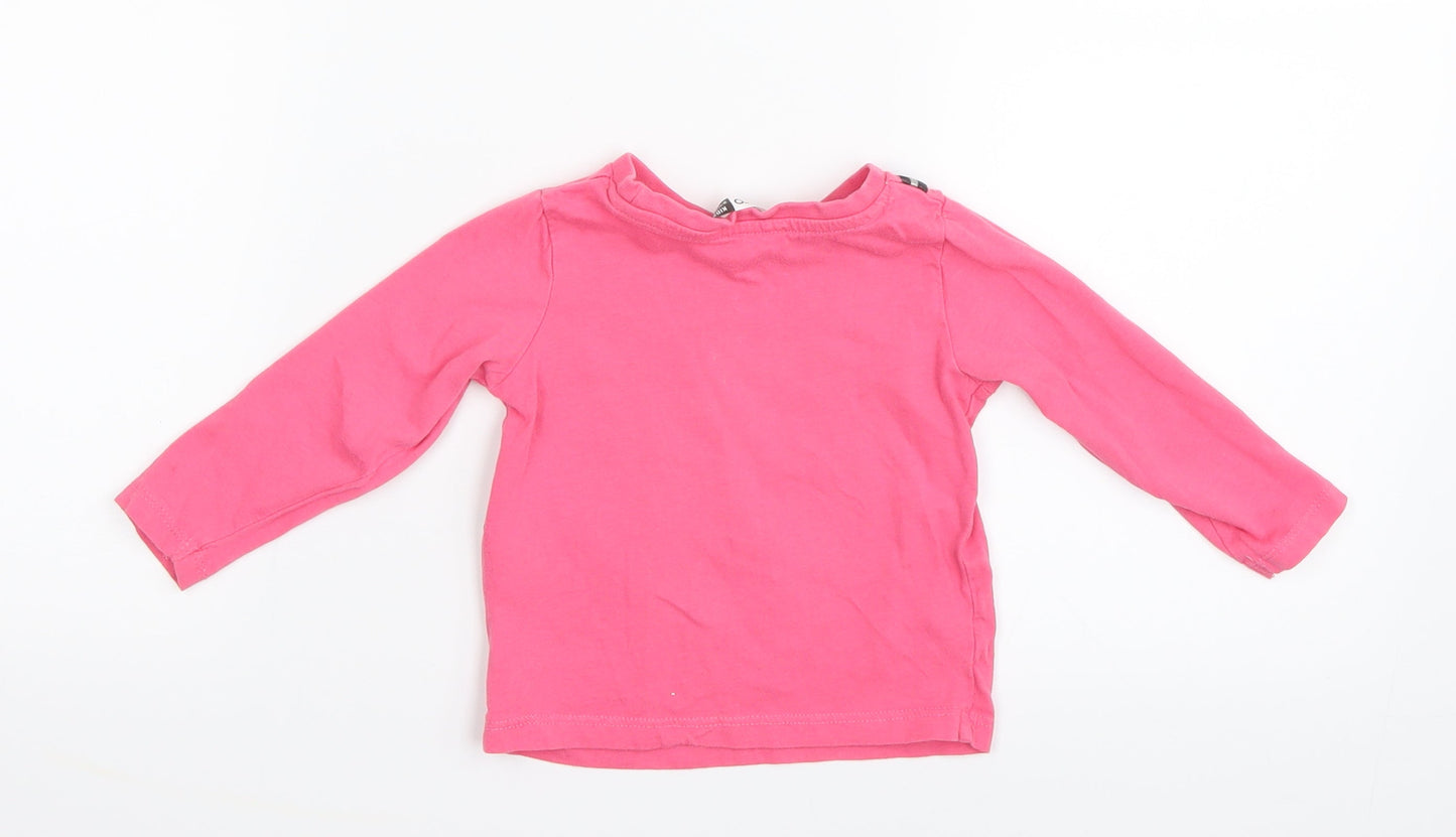 Pep & Co Girls Pink   Basic T-Shirt Size 9-12 Months