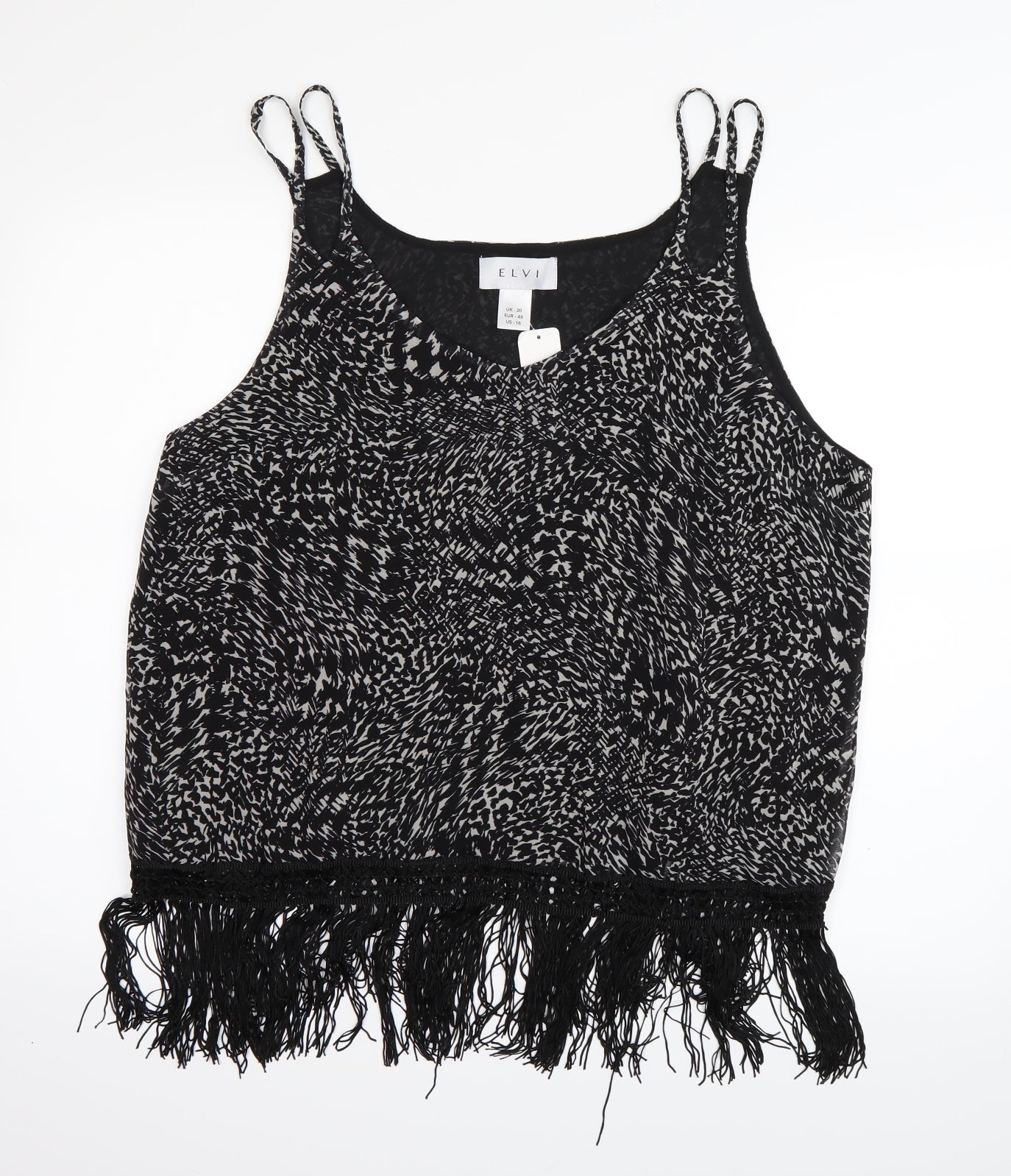 Womens UK Size 20 ELVI Black Camisole Tank