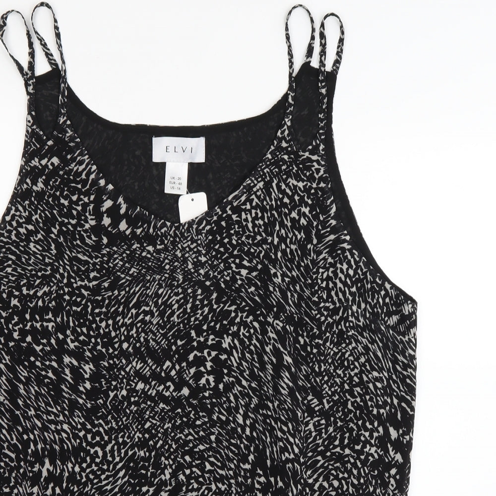 Womens UK Size 20 ELVI Black Camisole Tank