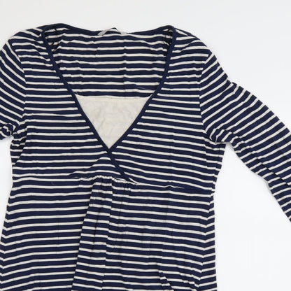 TU Womens Blue Striped  A-Line  Size 12