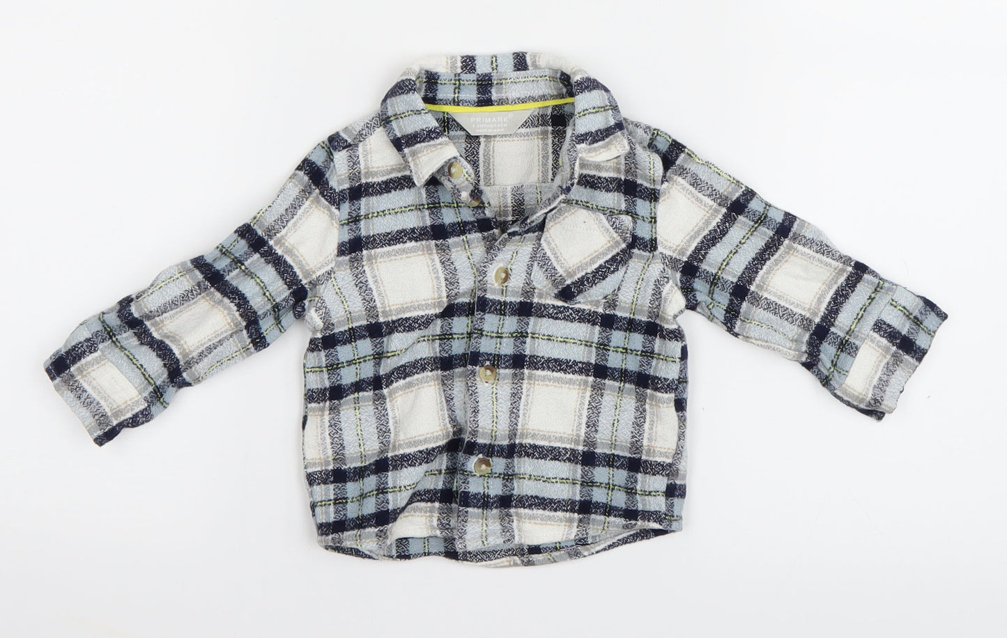 Primark Baby Blue Check  Basic Button-Up Size 6-9 Months