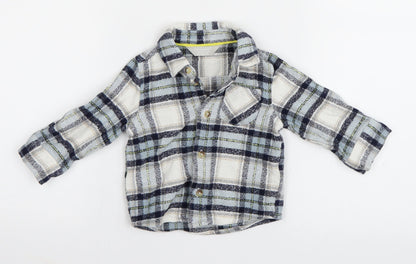 Primark Baby Blue Check  Basic Button-Up Size 6-9 Months