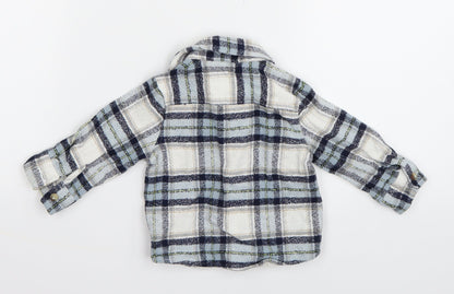 Primark Baby Blue Check  Basic Button-Up Size 6-9 Months
