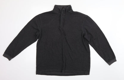 Haggar Mens Grey   Henley Jumper Size L