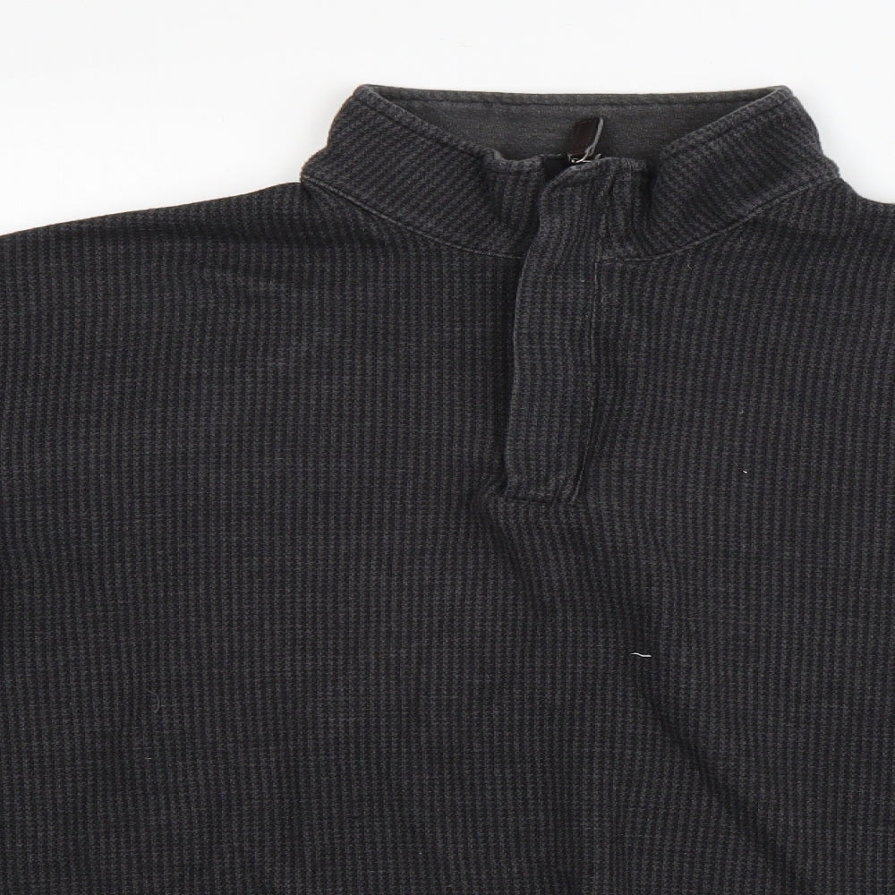Haggar Mens Grey   Henley Jumper Size L