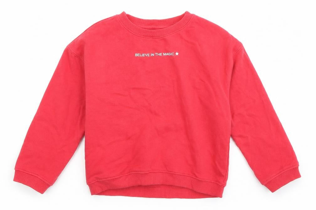 Next Girls Pink   Pullover Jumper Size 6 Years