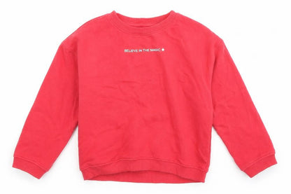Next Girls Pink   Pullover Jumper Size 6 Years