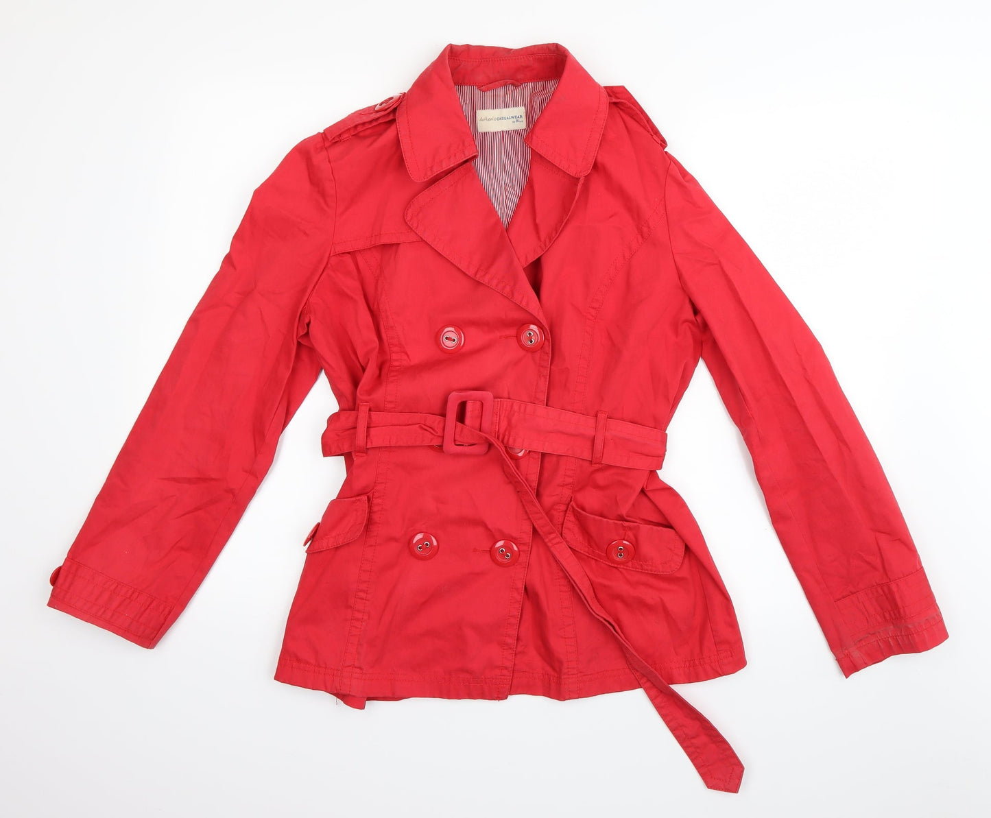 Womens UK Size 12 BHS Red Trench Coat