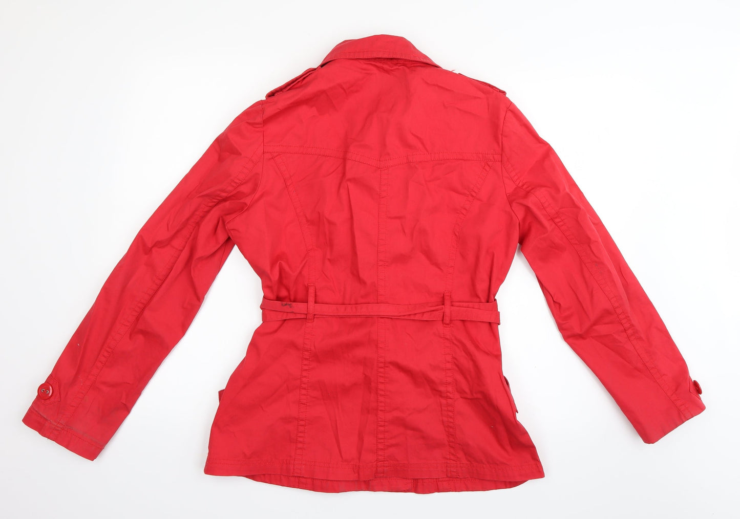 Womens UK Size 12 BHS Red Trench Coat