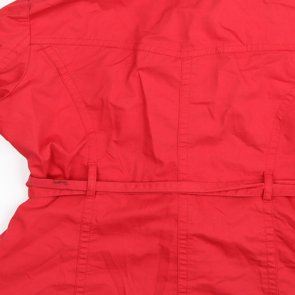 Womens UK Size 12 BHS Red Trench Coat