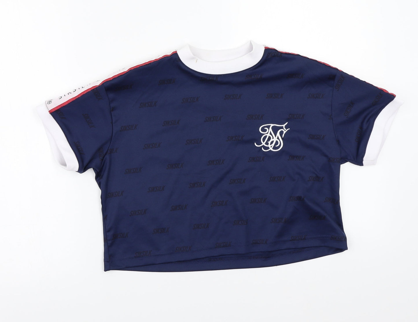 Womens UK Size 8 SikSilk Blue Basic T-Shirt