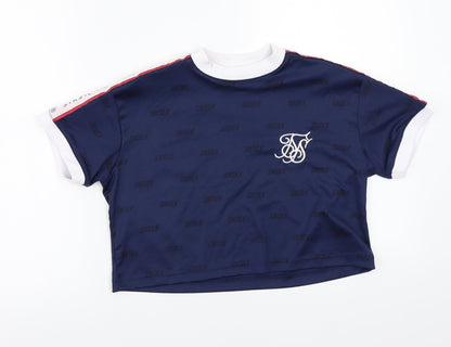 Womens UK Size 8 SikSilk Blue Basic T-Shirt