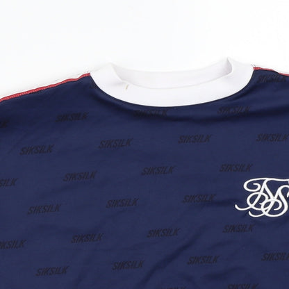 Womens UK Size 8 SikSilk Blue Basic T-Shirt