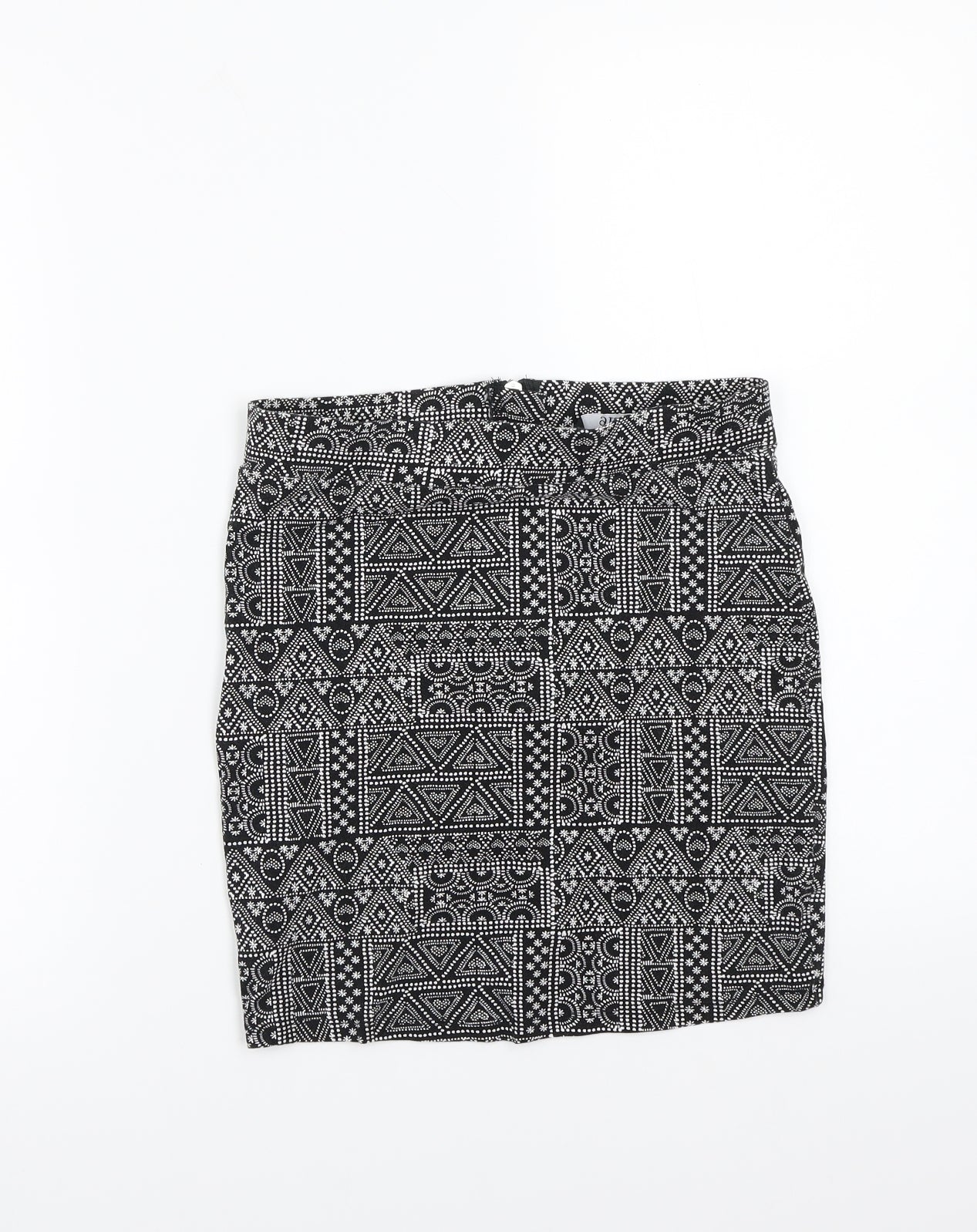 Newlook Girls Black Geometric  A-Line Skirt Size 13 Years