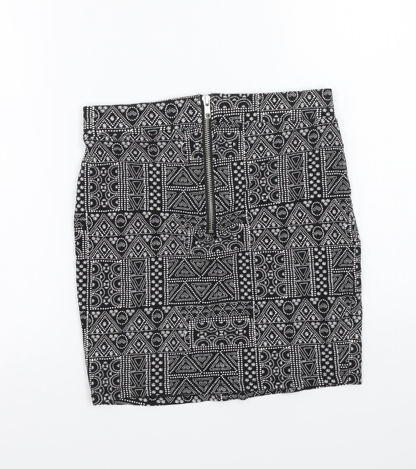 Newlook Girls Black Geometric  A-Line Skirt Size 13 Years