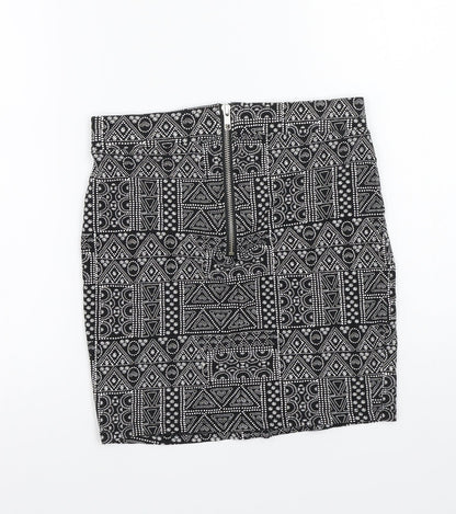 Newlook Girls Black Geometric  A-Line Skirt Size 13 Years