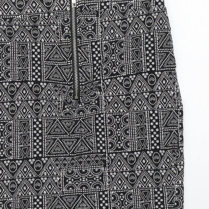 Newlook Girls Black Geometric  A-Line Skirt Size 13 Years