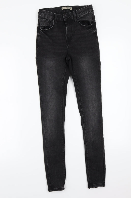 Denim & Co. Womens Black   Skinny Jeans Size 6 L28 in