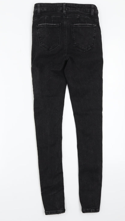 Denim & Co. Womens Black   Skinny Jeans Size 6 L28 in