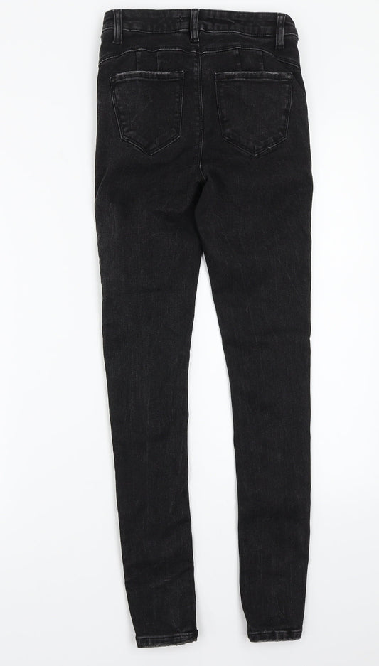 Denim & Co. Womens Black   Skinny Jeans Size 6 L28 in