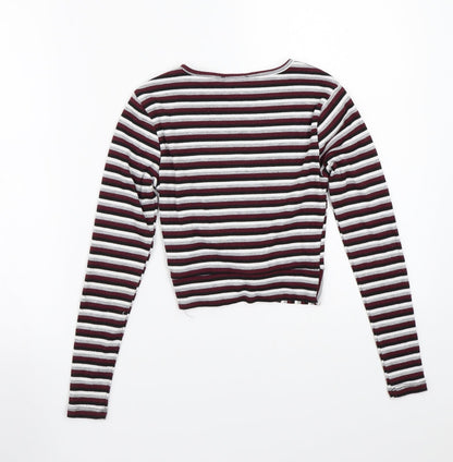 Newlook Girls Purple Striped  Basic T-Shirt Size 10-11 Years