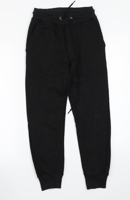 Womens UK Size 6 Boohoo Regular Fit Sweatpants Black Trousers