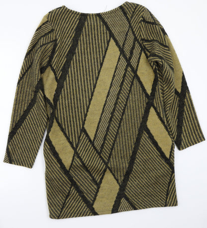 Preworn Womens Beige Geometric  A-Line  Size S
