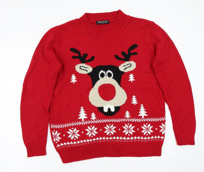 Select Womens Red   Pullover Jumper Size S  - christmas