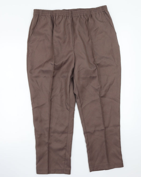 Womens UK Size 18 Damart Regular Fit  Brown Trousers