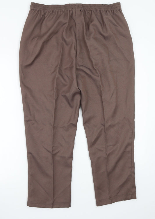 Womens UK Size 18 Damart Regular Fit  Brown Trousers