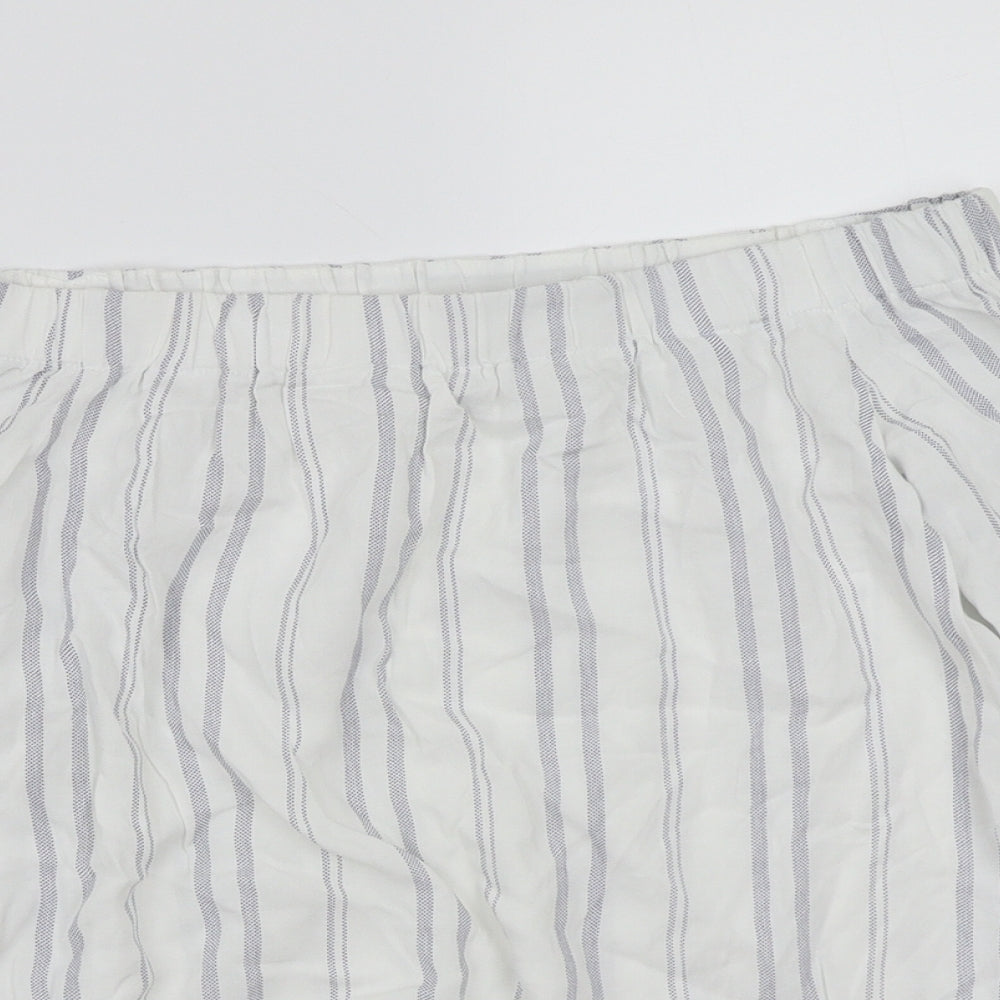 Papaya Womens White Striped  Basic Blouse Size S